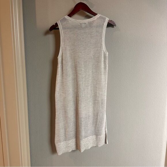 White + Warren | S | tan loose knit high low tunic top ribbed shell top - Picture 4 of 6